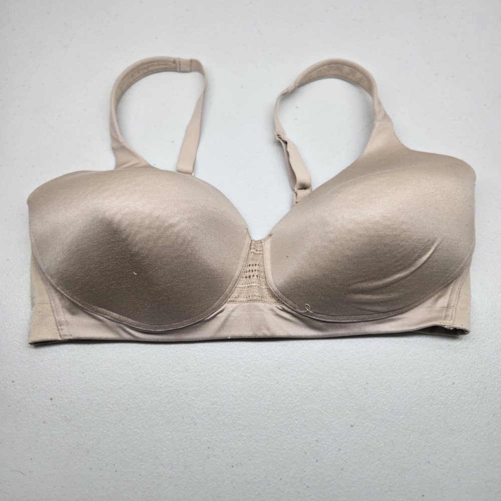 Vanity Fair Women Bra 38D Beige T Shirt Wireless Strap Adjustable READ